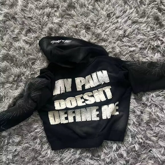 Black Mens Zip up Hoodie - Picture 4 of 4